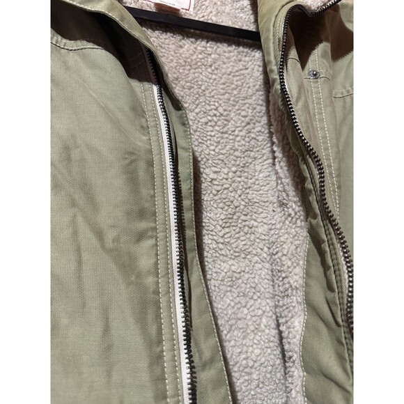 Guess Jeans Womens Jacket S Small Green Full Zip Warm Collared Pockets - Picture 7 of 11